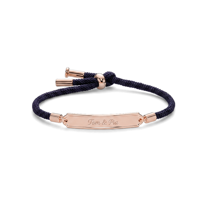 Vitamin Sea Gravur Armband Roségold Marineblau