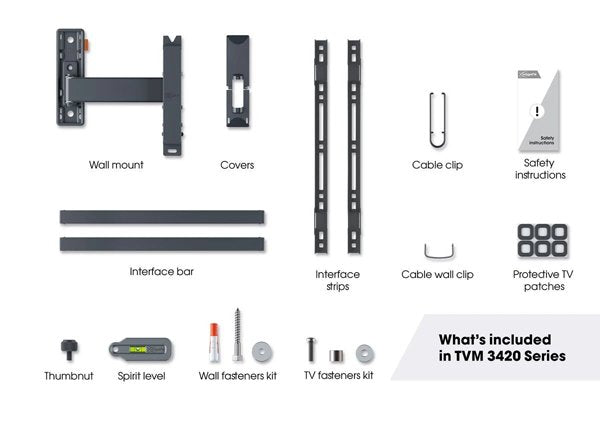 Vogels Comfort TVM 3425 Full-Motion TV Wall Mount for TVs from 32 to 65 inches Black