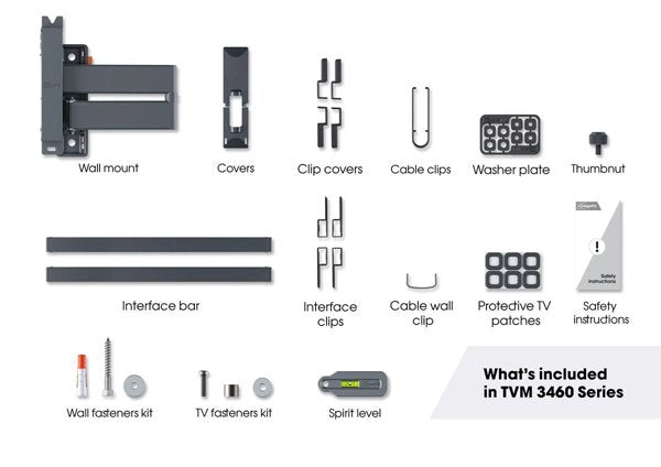 Vogels Comfort TVM 3465 Full-Motion TV Wall Mount from 32 to 65 inches Black