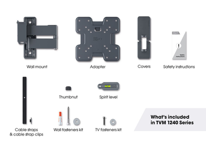 Vogels Quick TVM 1245 Full-Motion TV Wall Mount for TVs from 19 to 43 inches Black