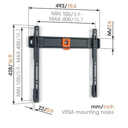Vogels Quick TVM 1405 Fixed TV Wall Mount for TVs from 32 to 77 inches Black
