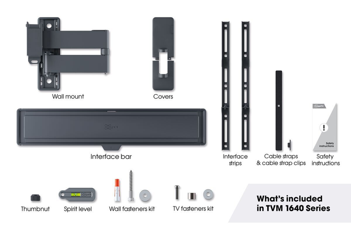 Vogels Quick TVM 1645 Full-Motion TV Wall Mount for TVs from 40 to 77 inches Black