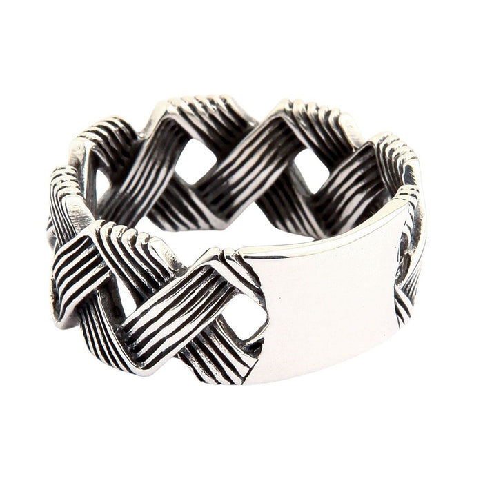 Wave knot ring inner band displaying authentic 925 sterling silver hallmark stamp