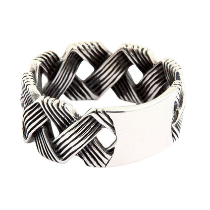 Wave knot ring inner band displaying authentic 925 sterling silver hallmark stamp
