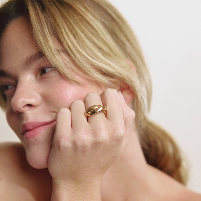 Waves Duo Ring Roségold