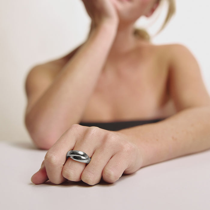 Waves Duo Ring Silber
