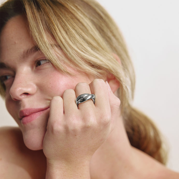 Waves Duo Ring Silber