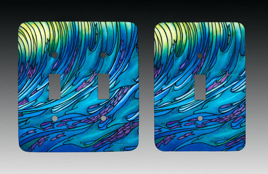 Waves of the Dolphin Light Switch Cover