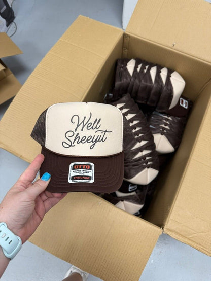 Well Sheeyit Trucker HatBrown & Tan