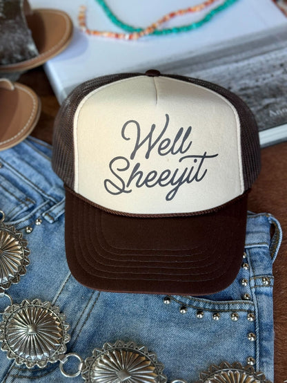 Well Sheeyit Trucker HatBrown & Tan