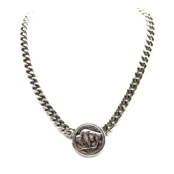 Western Buffalo Coin Chain Necklace