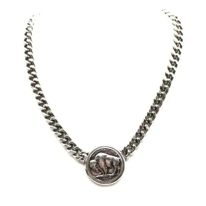 Western Buffalo Coin Chain Necklace