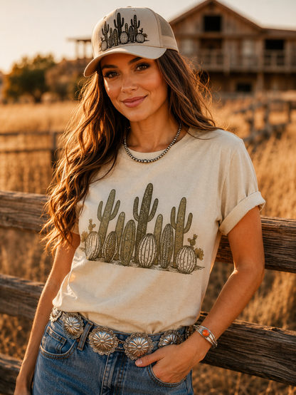 Western Cactus Garden Graphic TeeCementS