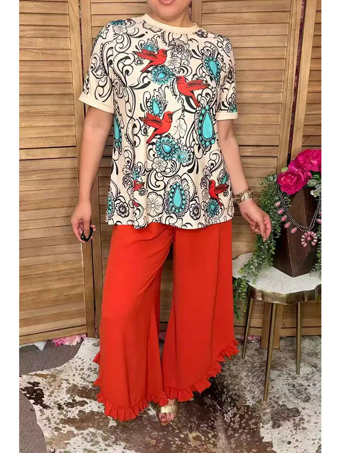 Western Jewels & Birds Women's Boutique Top