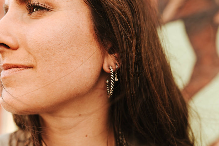 Western Twisted Rope Hoop Earring