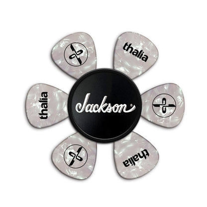 JacksonbyThalia White Jackson Logo on Matte Black | Pick Puck 2.0