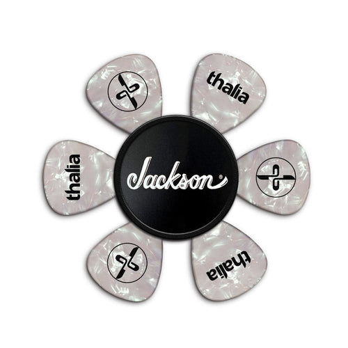 JacksonbyThalia White Jackson Logo on Matte Black | Pick Puck 2.0