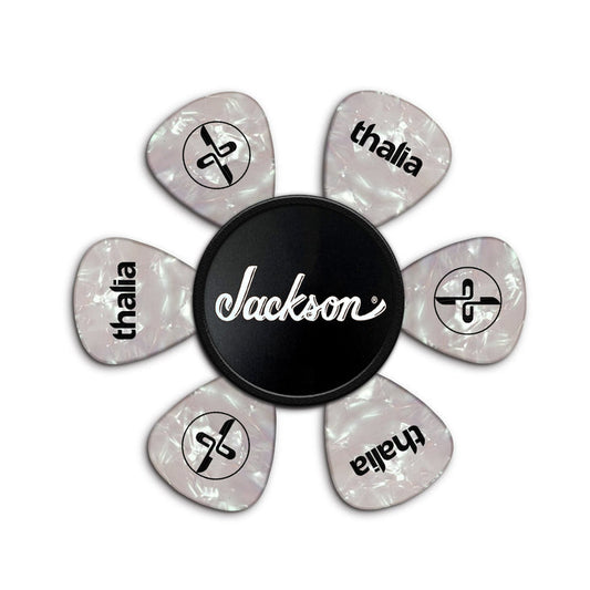 JacksonbyThalia White Jackson Logo on Matte Black | Pick Puck 2.0