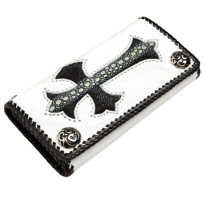 The long white stingray cross biker wallet