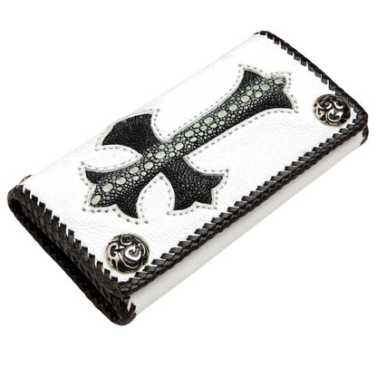 The long white stingray cross biker wallet