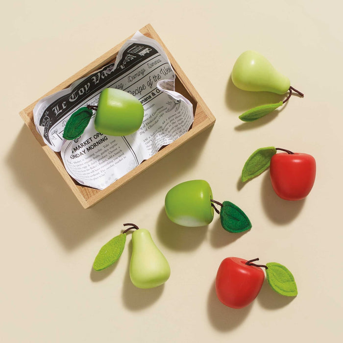 Wooden Play Food Crate, Orchard Fruit