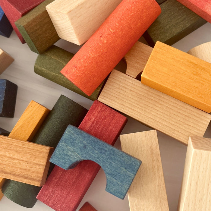 Wooden Story Rainbow Wooden Blocks in Tray, 30pcs