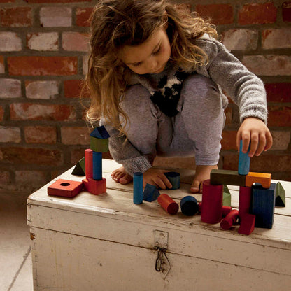 Wooden Story Rainbow Wooden Blocks in Tray, 30pcs