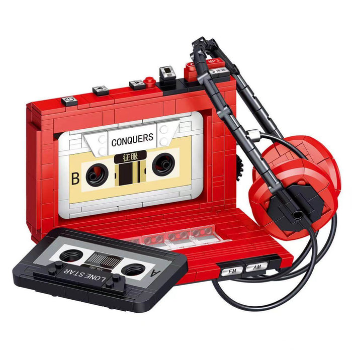 ZHEGAO 00989 Retro Classic Tape Recorder mini brick 457pcs ZHEGAO