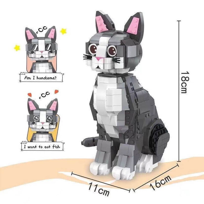 ZHEGAO Cute Cat Mini Brick