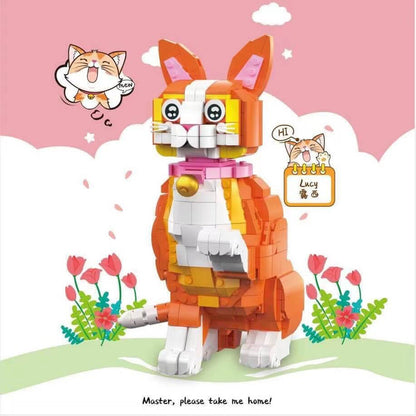 ZHEGAO Cute Cat Mini Brick