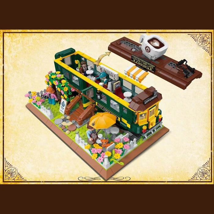 ZHEGAO DZ6002 Train Coffee House MINI Brick ZHEGAO