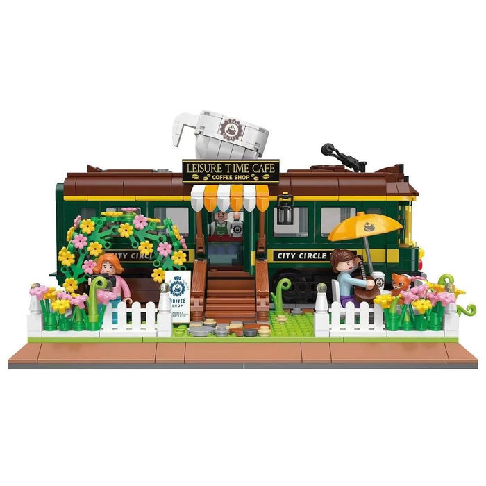 ZHEGAO DZ6002 Train Coffee House MINI Brick ZHEGAO