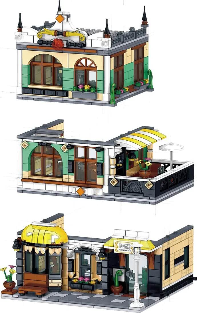 ZHEGAO QL0936 Rome Restaurants 1186pcs ZHEGAO